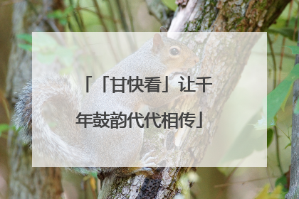 「甘快看」让千年鼓韵代代相传