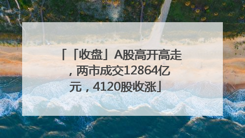 「收盘」A股高开高走，两市成交12864亿元，4120股收涨