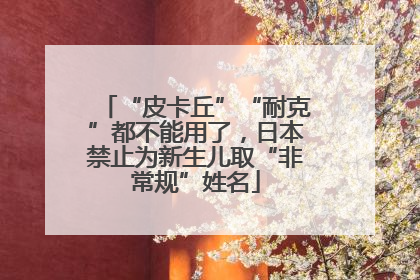 “皮卡丘”“耐克”都不能用了，日本禁止为新生儿取“非常规”姓名