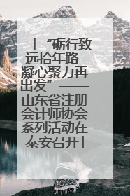 “砺行致远拾年路 凝心聚力再出发”——山东省注册会计师协会系列活动在泰安召开