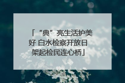 “典”亮生活护美好 白水检察开放日架起检民连心桥