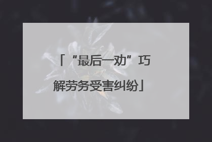 “最后一劝”巧解劳务受害纠纷