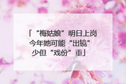 “梅姑娘”明日上岗 今年她可能“出镜”少但“戏份”重
