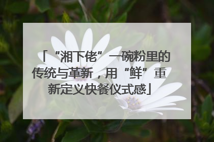 “湘下佬”一碗粉里的传统与革新，用“鲜”重新定义快餐仪式感