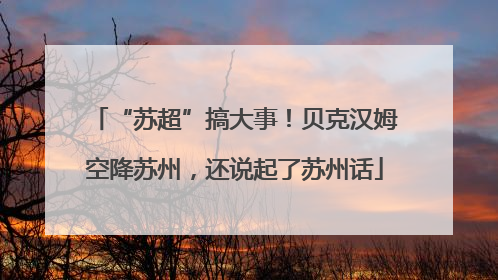 “苏超”搞大事！贝克汉姆空降苏州，还说起了苏州话