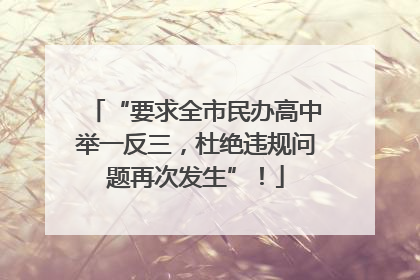 “要求全市民办高中举一反三，杜绝违规问题再次发生”！