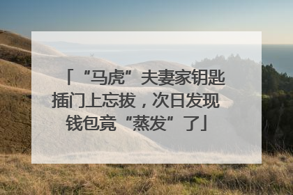 “马虎”夫妻家钥匙插门上忘拔，次日发现钱包竟“蒸发”了