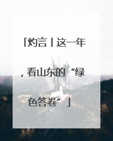 灼言丨这一年，看山东的“绿色答卷”