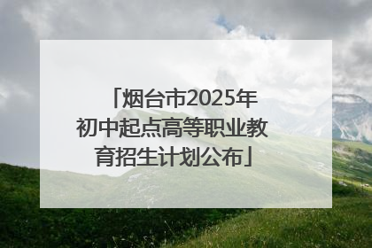 烟台市2025年初中起点高等职业教育招生计划公布