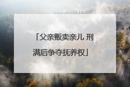 父亲贩卖亲儿 刑满后争夺抚养权