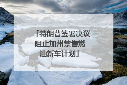 特朗普签署决议 阻止加州禁售燃油新车计划