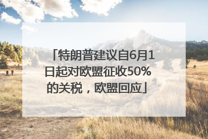 特朗普建议自6月1日起对欧盟征收50%的关税，欧盟回应