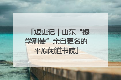 短史记｜山东“提学副使”亲自更名的平原闲道书院
