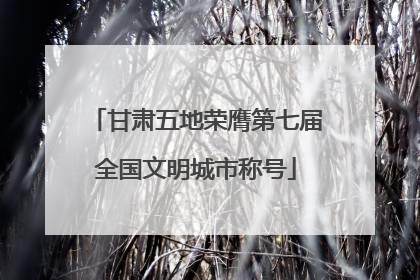 甘肃五地荣膺第七届全国文明城市称号