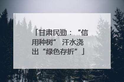 甘肃民勤：“信用种树” 汗水浇出“绿色存折”