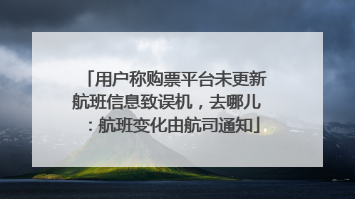 用户称购票平台未更新航班信息致误机，去哪儿：航班变化由航司通知
