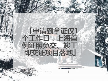 申请到拿证仅1个工作日，上海首例证照免交、竣工即交证项目落地