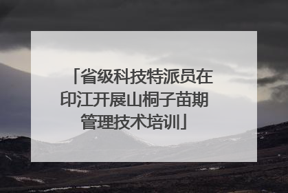省级科技特派员在印江开展山桐子苗期管理技术培训