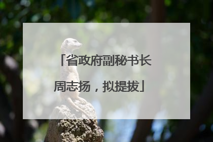 省政府副秘书长周志扬，拟提拔