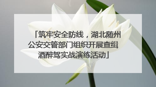 筑牢安全防线，湖北随州公安交管部门组织开展查缉酒醉驾实战演练活动