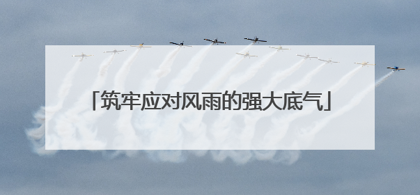 筑牢应对风雨的强大底气