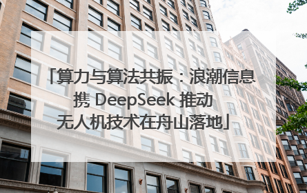 算力与算法共振：浪潮信息携 DeepSeek 推动无人机技术在舟山落地
