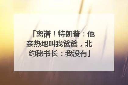 离谱！特朗普：他亲热地叫我爸爸，北约秘书长：我没有