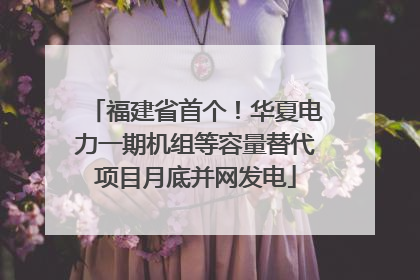 福建省首个！华夏电力一期机组等容量替代项目月底并网发电