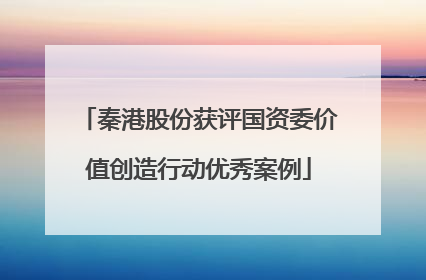 秦港股份获评国资委价值创造行动优秀案例
