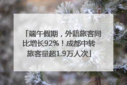 端午假期，外籍旅客同比增长92%！成都中转旅客量超1.9万人次
