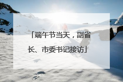 端午节当天，副省长、市委书记接访
