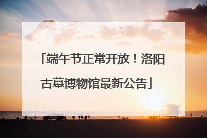 端午节正常开放！洛阳古墓博物馆最新公告
