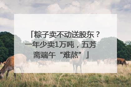 粽子卖不动送股东？一年少卖1万吨，五芳斋端午“难熬”