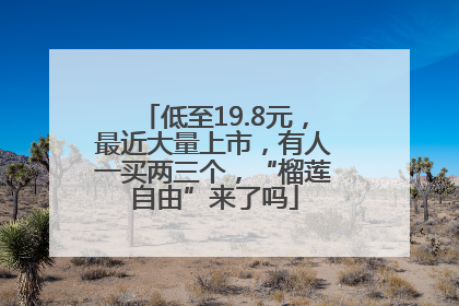 低至19.8元，最近大量上市，有人一买两三个，“榴莲自由”来了吗