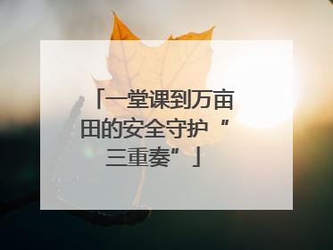 一堂课到万亩田的安全守护“三重奏”