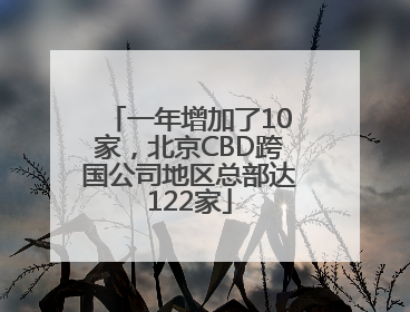 一年增加了10家，北京CBD跨国公司地区总部达122家