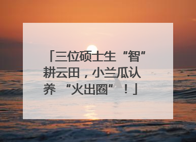 三位硕士生“智” 耕云田，小兰瓜认养 “火出圈”！