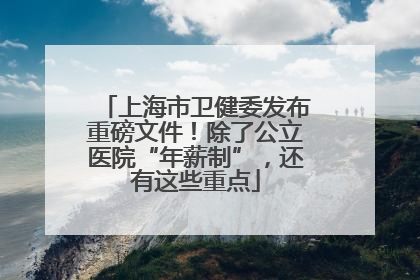上海市卫健委发布重磅文件！除了公立医院“年薪制”，还有这些重点