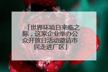 世界环境日来临之际，这家企业举办公众开放日活动邀请市民走进厂区