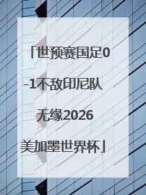世预赛国足0-1不敌印尼队 无缘2026美加墨世界杯