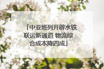 中亚班列开辟水铁联运新通道 物流综合成本降四成