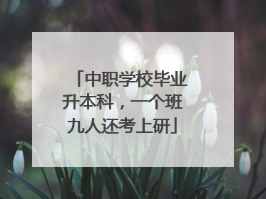 中职学校毕业升本科，一个班九人还考上研