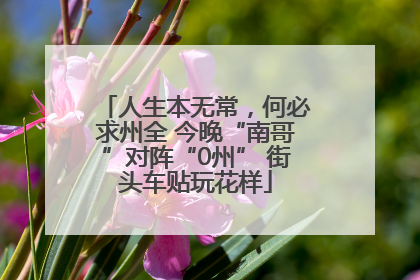 人生本无常，何必求州全 今晚“南哥”对阵“0州” 街头车贴玩花样