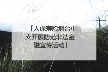 人保寿险烟台中支开展防范非法金融宣传活动