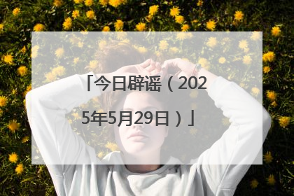 今日辟谣（2025年5月29日）