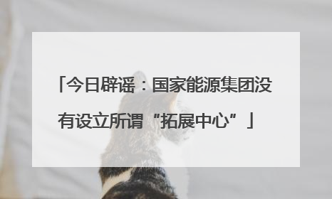 今日辟谣：国家能源集团没有设立所谓“拓展中心”