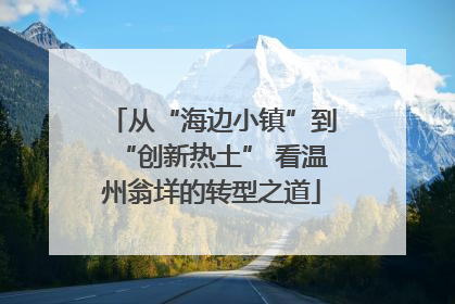 从“海边小镇”到“创新热土” 看温州翁垟的转型之道