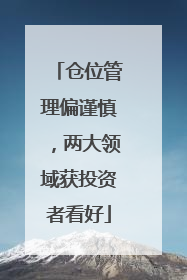 仓位管理偏谨慎，两大领域获投资者看好