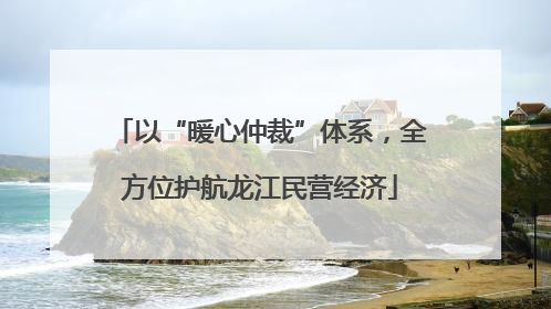 以“暖心仲裁”体系，全方位护航龙江民营经济