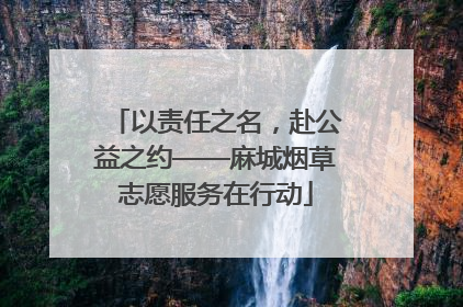 以责任之名，赴公益之约——麻城烟草志愿服务在行动